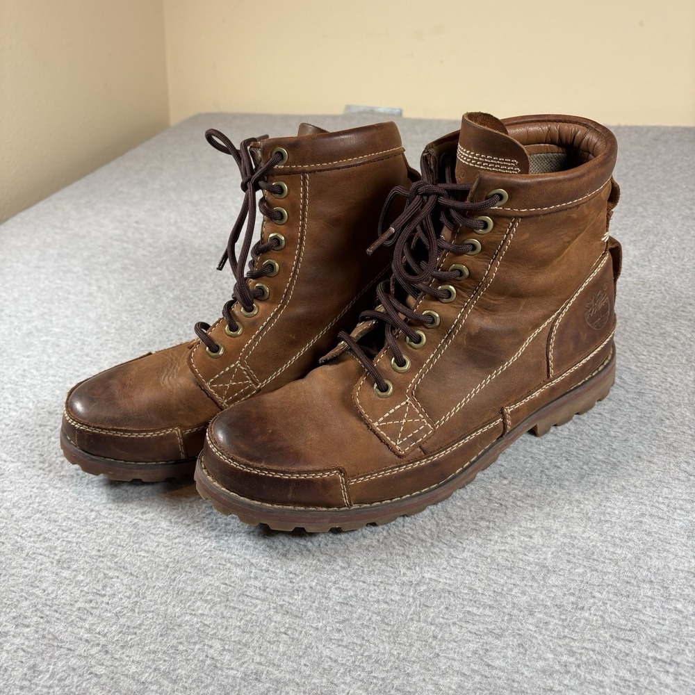 Timberland Earthkeepers Leather Boots Mens 8.5 Brown Work Hiking Ankle 15551
